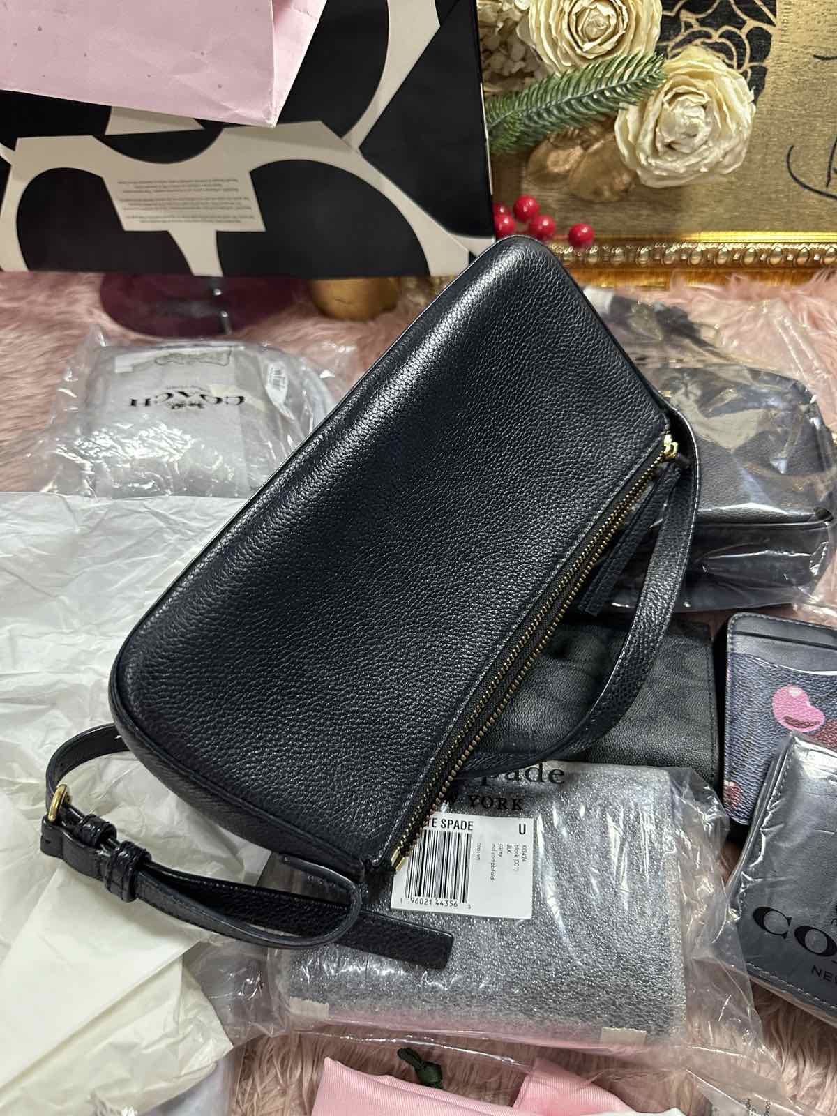 ORIG Preloved Tory Burch TB McGraw Wedge Shoulder Black Bag