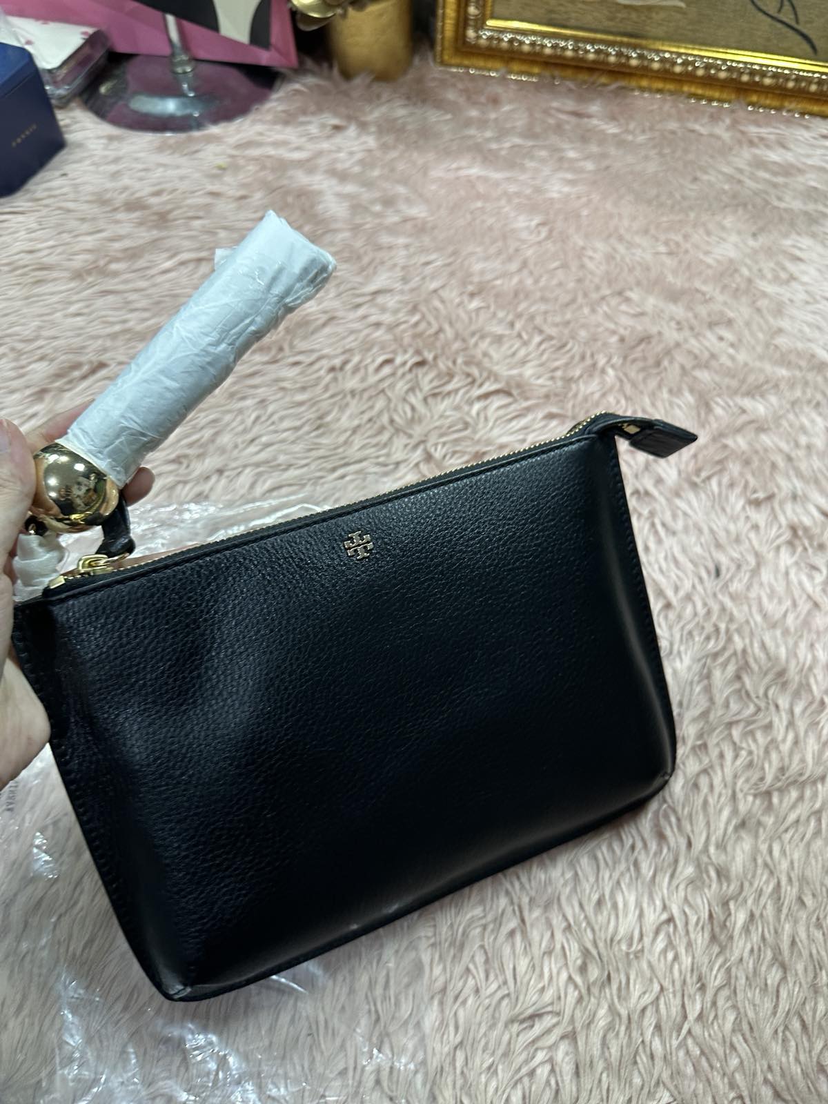 ORIG & IMPORTED Tory Burch TB Tassel Crossbody Black Bag