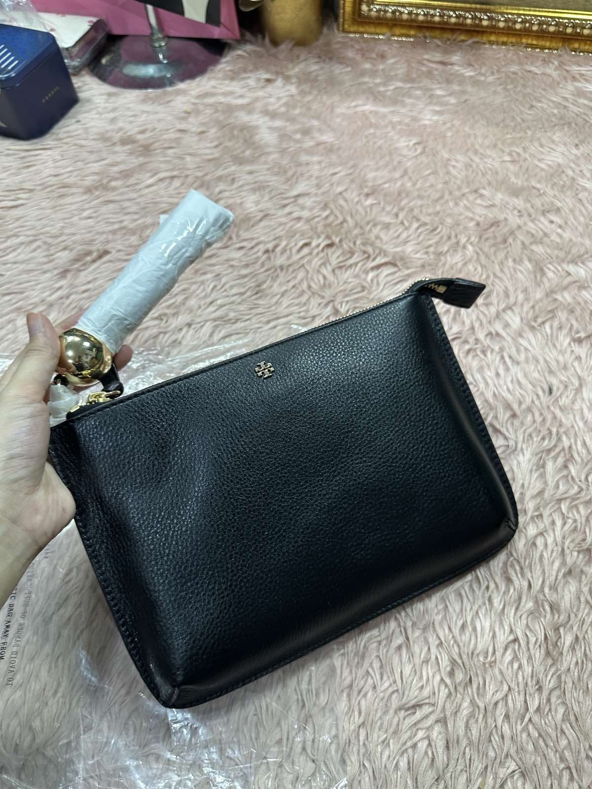 ORIG & IMPORTED Tory Burch TB Tassel Crossbody Black Bag