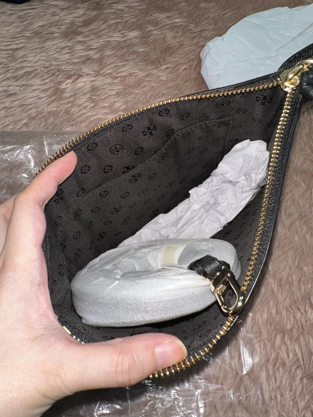 ORIG & IMPORTED Tory Burch TB Tassel Crossbody Black Bag