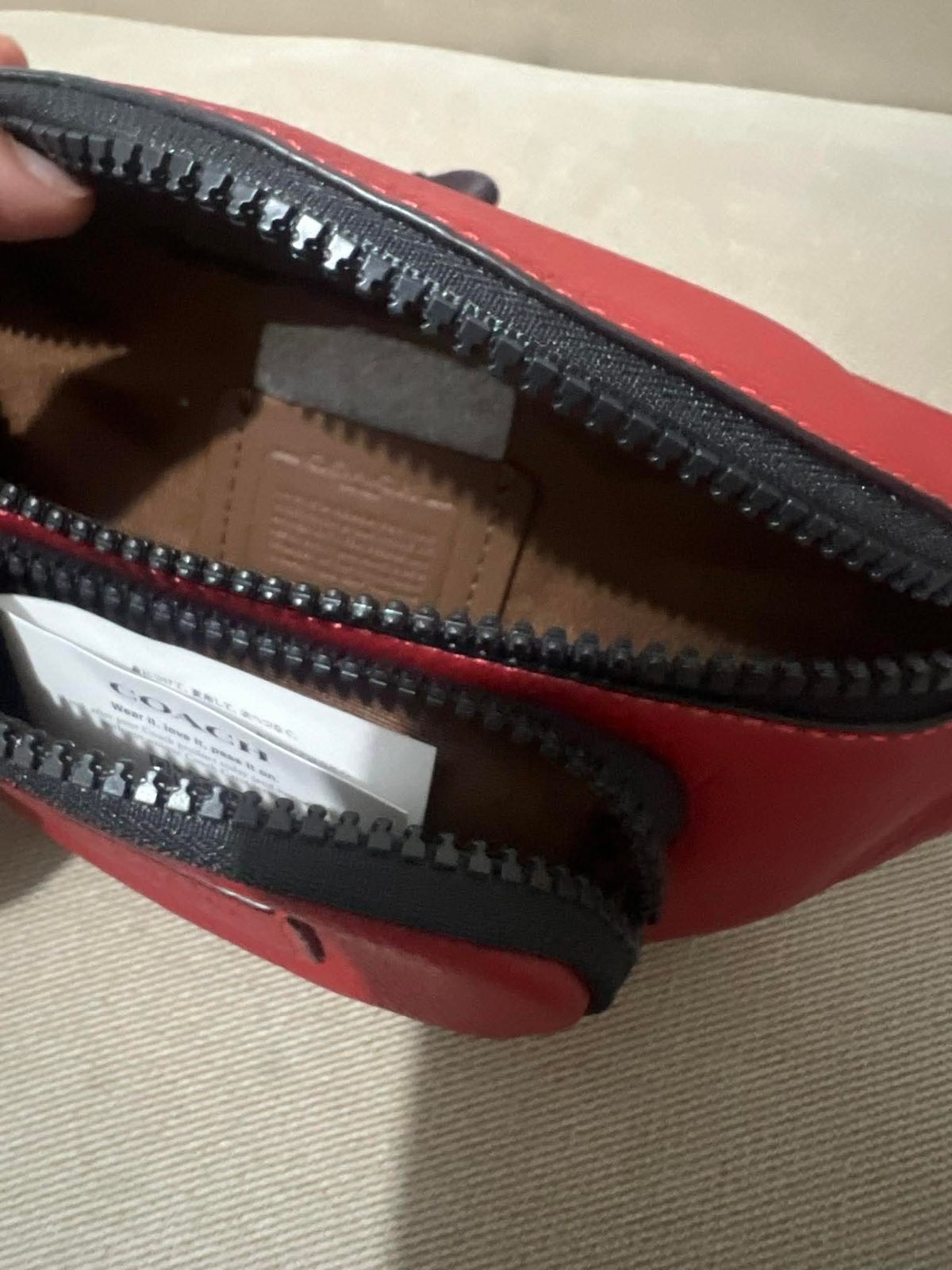 ORIG & IMPORTED Coach Sprint Small Belt Men Bag 1941 Red