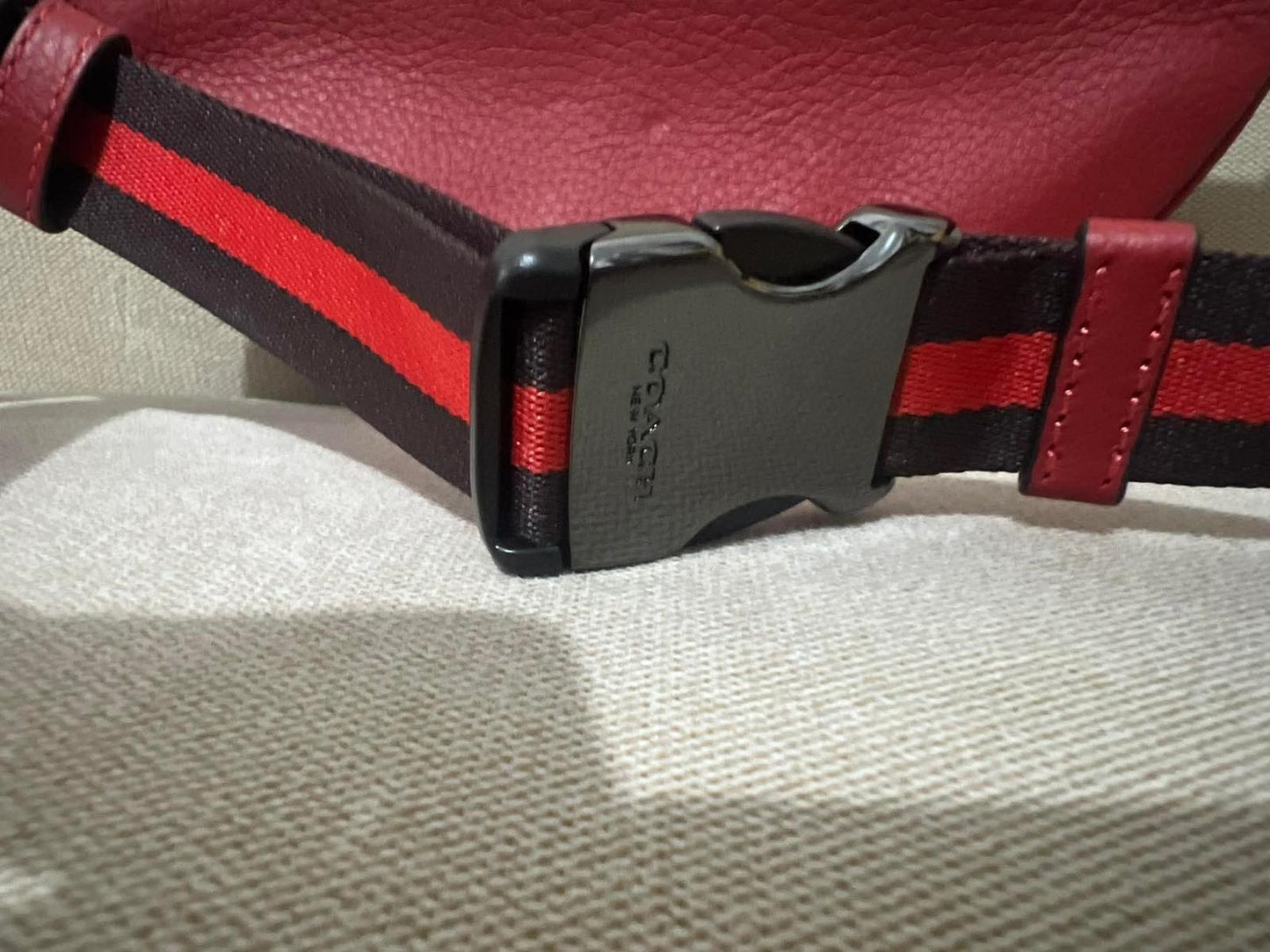 ORIG & IMPORTED Coach Sprint Small Belt Men Bag 1941 Red