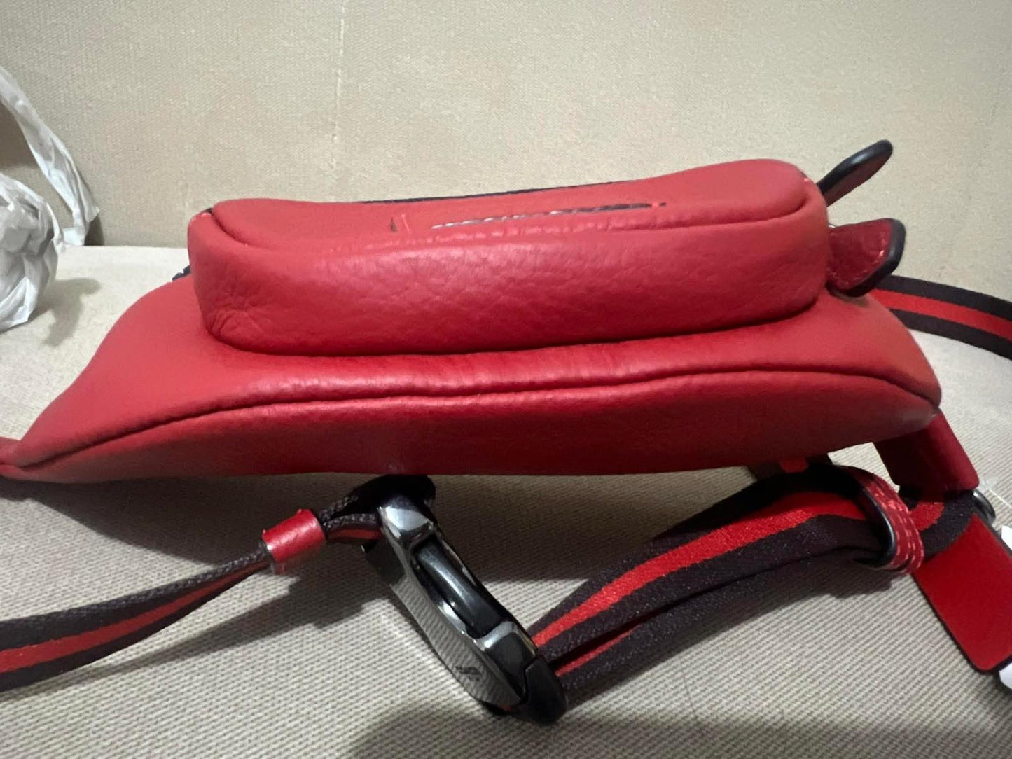 ORIG & IMPORTED Coach Sprint Small Belt Men Bag 1941 Red