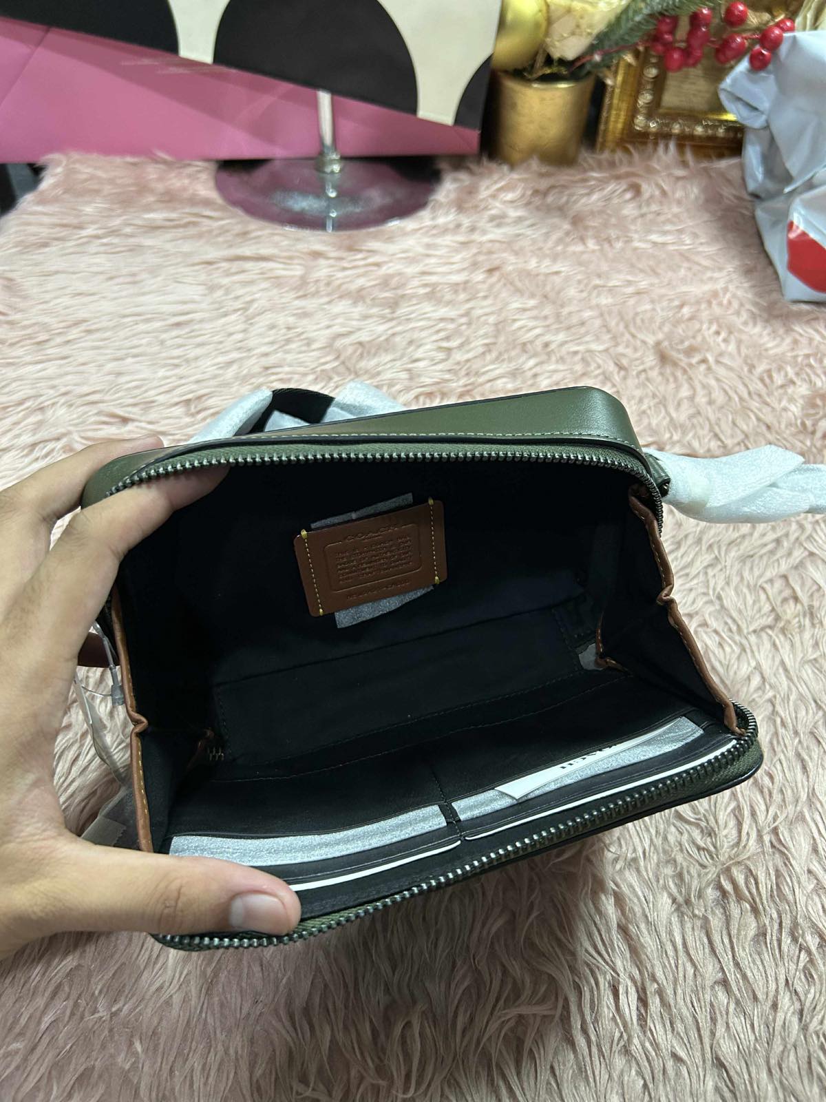 ORIG & IMPORTED Coach Charter Slim Crossbody Men Green Bag In Signature Camo Print with pouch