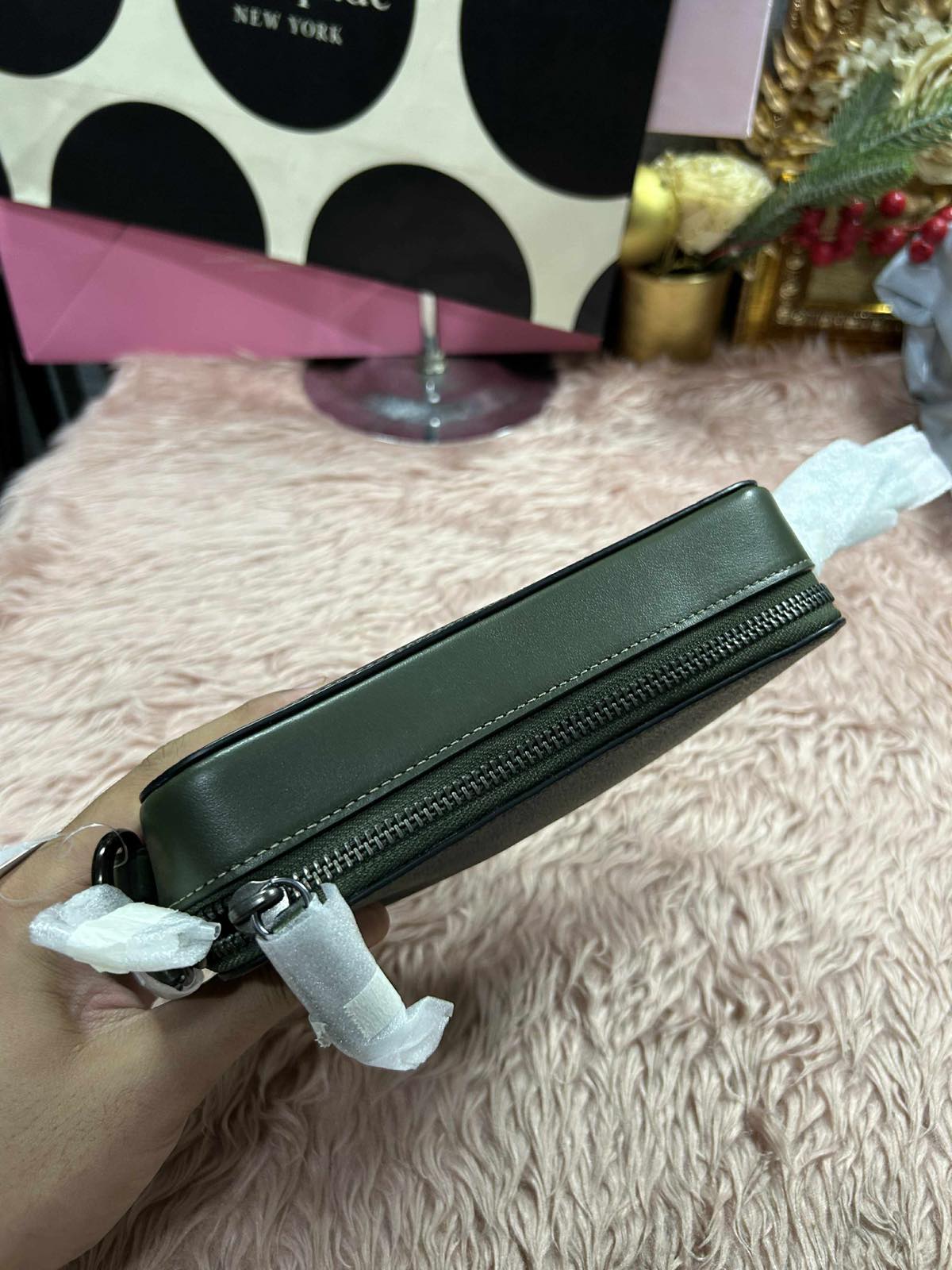 ORIG & IMPORTED Coach Charter Slim Crossbody Men Green Bag In Signature Camo Print with pouch