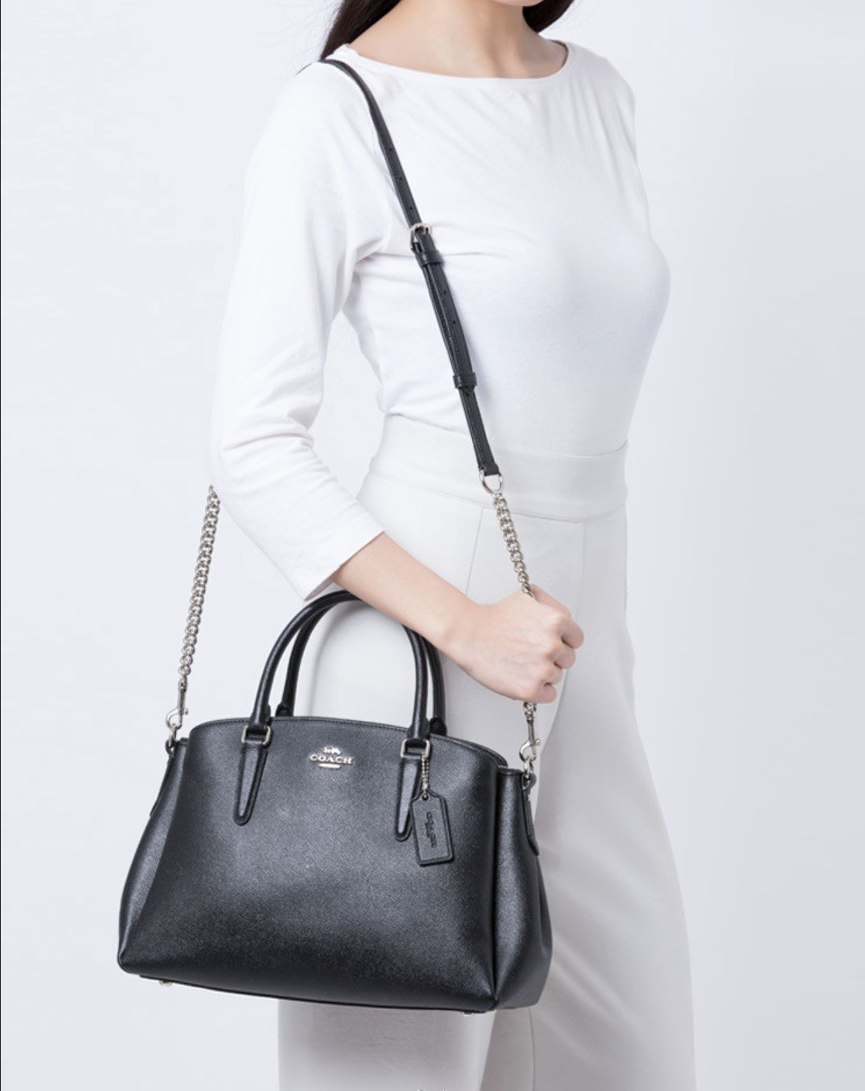 ORIG Preloved Coach Large Sage Carryall Satchel Black Bag