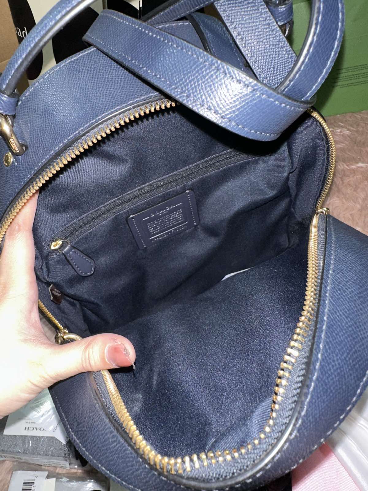 ORIG Preloved Coach Jordyn Navy Blue Backpack