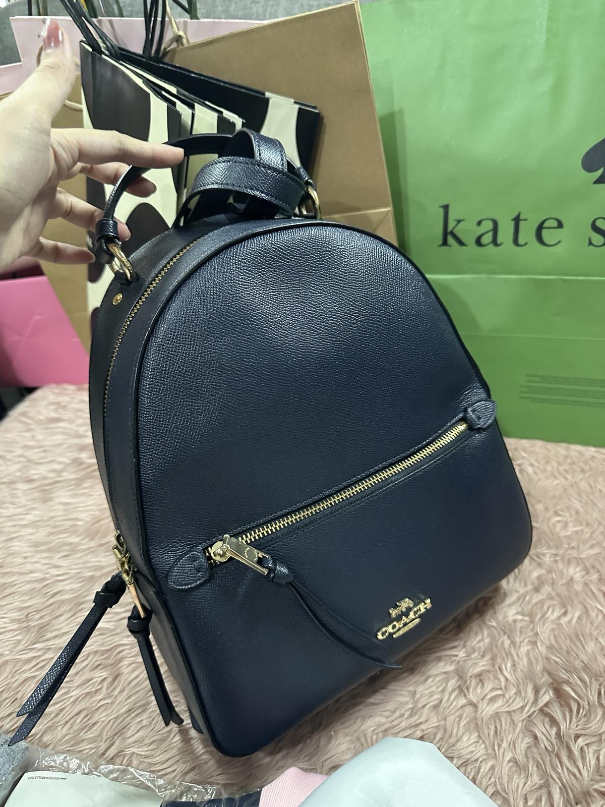 ORIG Preloved Coach Jordyn Navy Blue Backpack