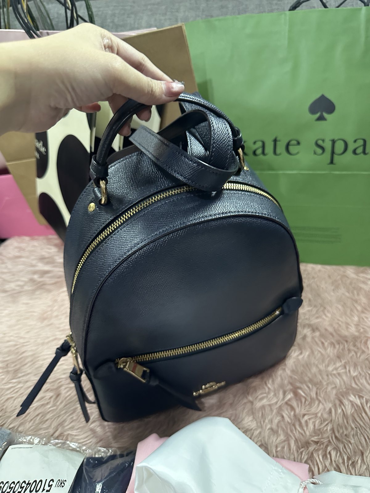 ORIG Preloved Coach Jordyn Navy Blue Backpack