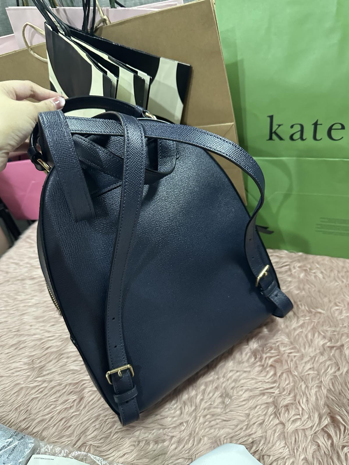 ORIG Preloved Coach Jordyn Navy Blue Backpack