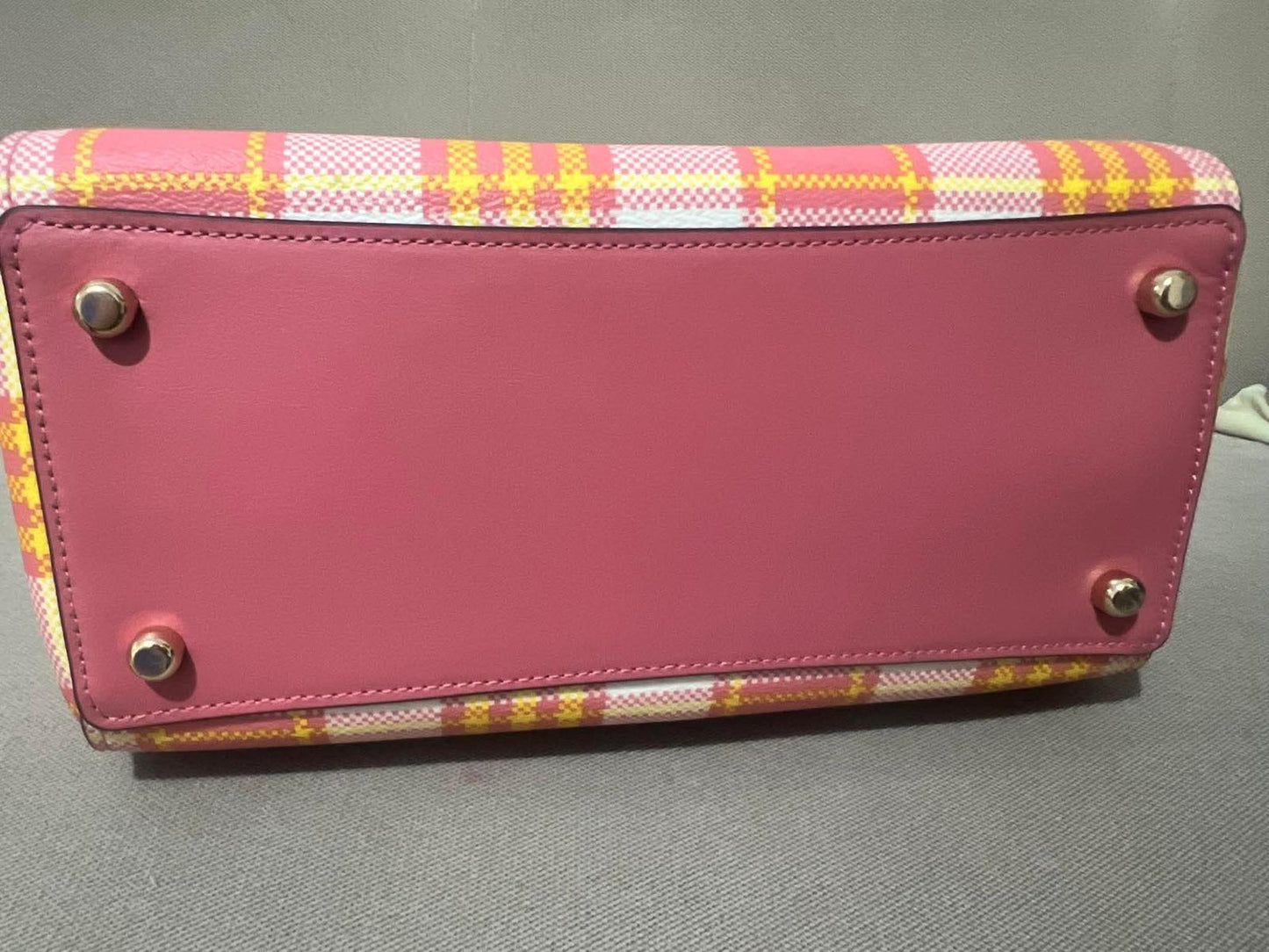 ORIG & IMPORTED Coach Rowan Satchel Pink Bag Plaid Print