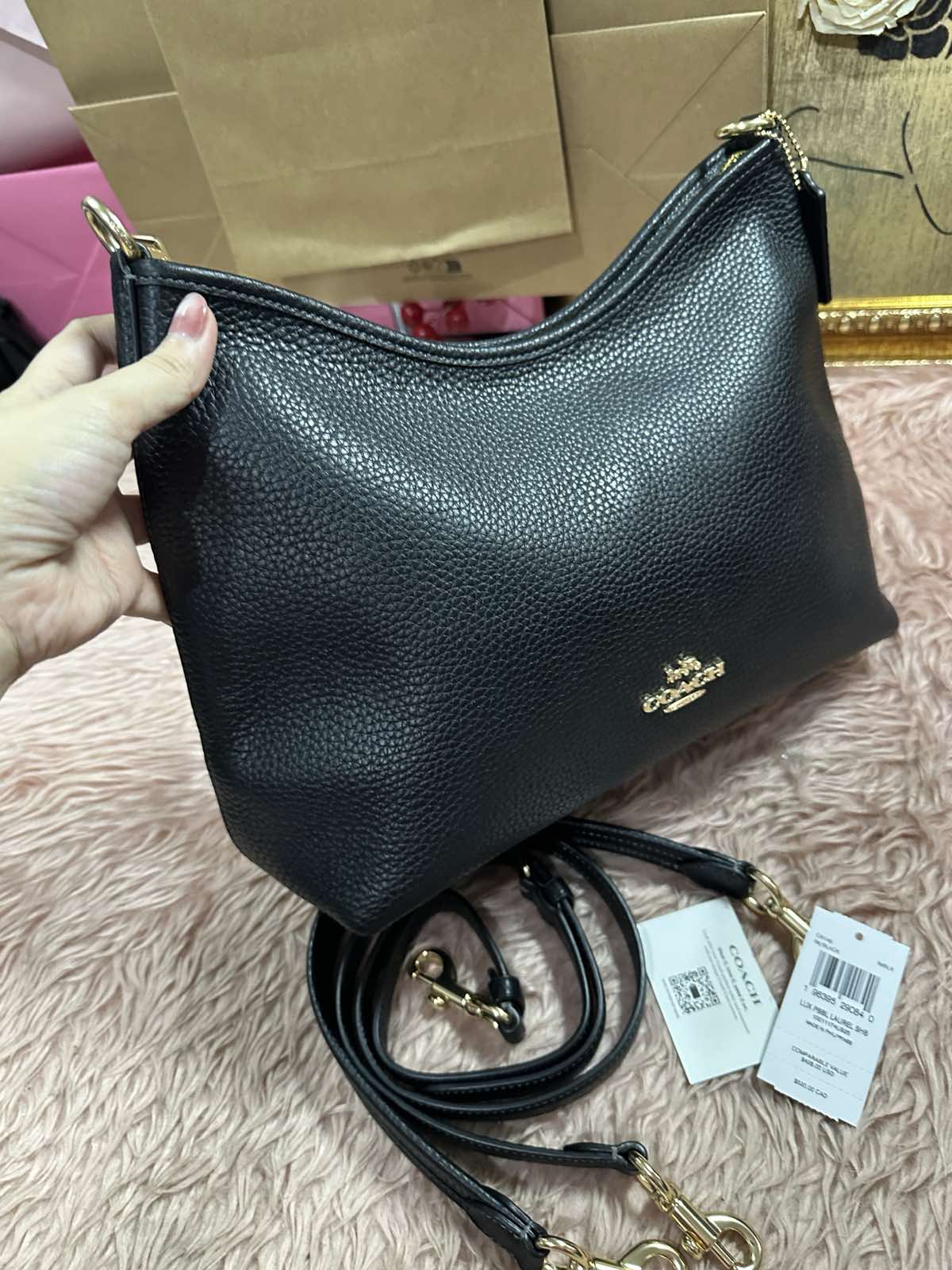 ORIG & IMPORTED Coach Laurel Shoulder Black Bag