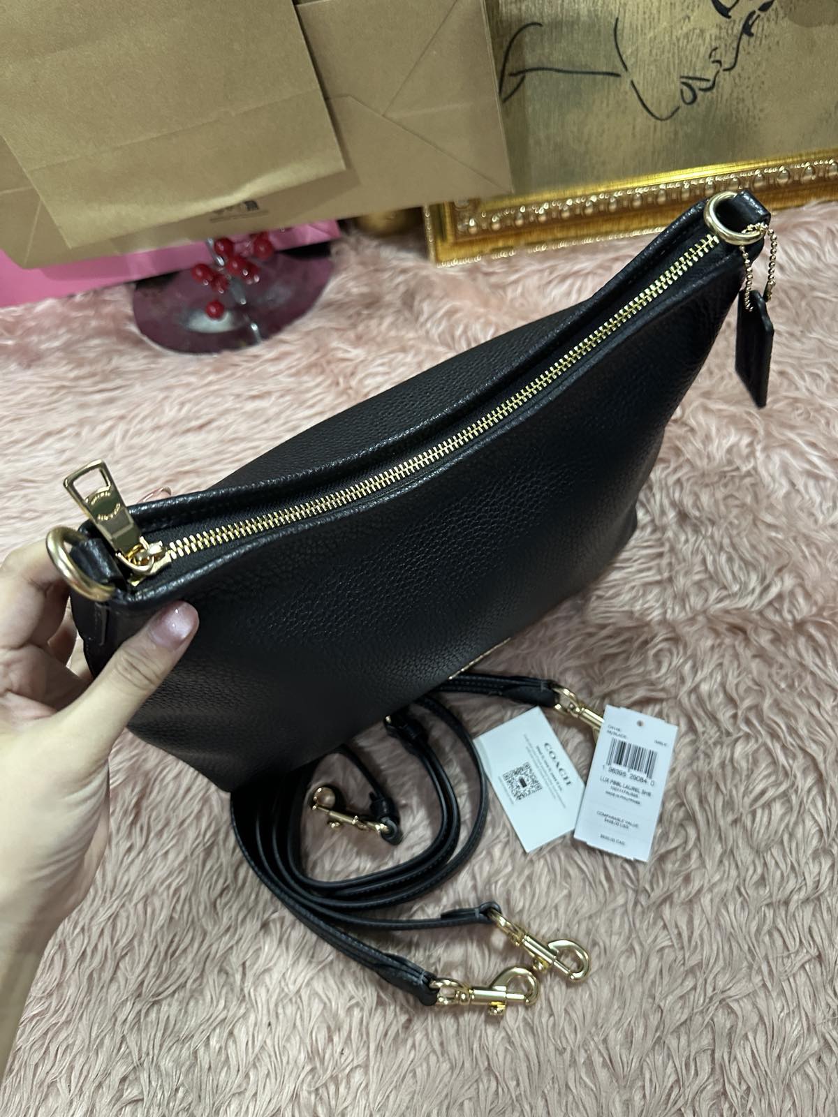 ORIG & IMPORTED Coach Laurel Shoulder Black Bag