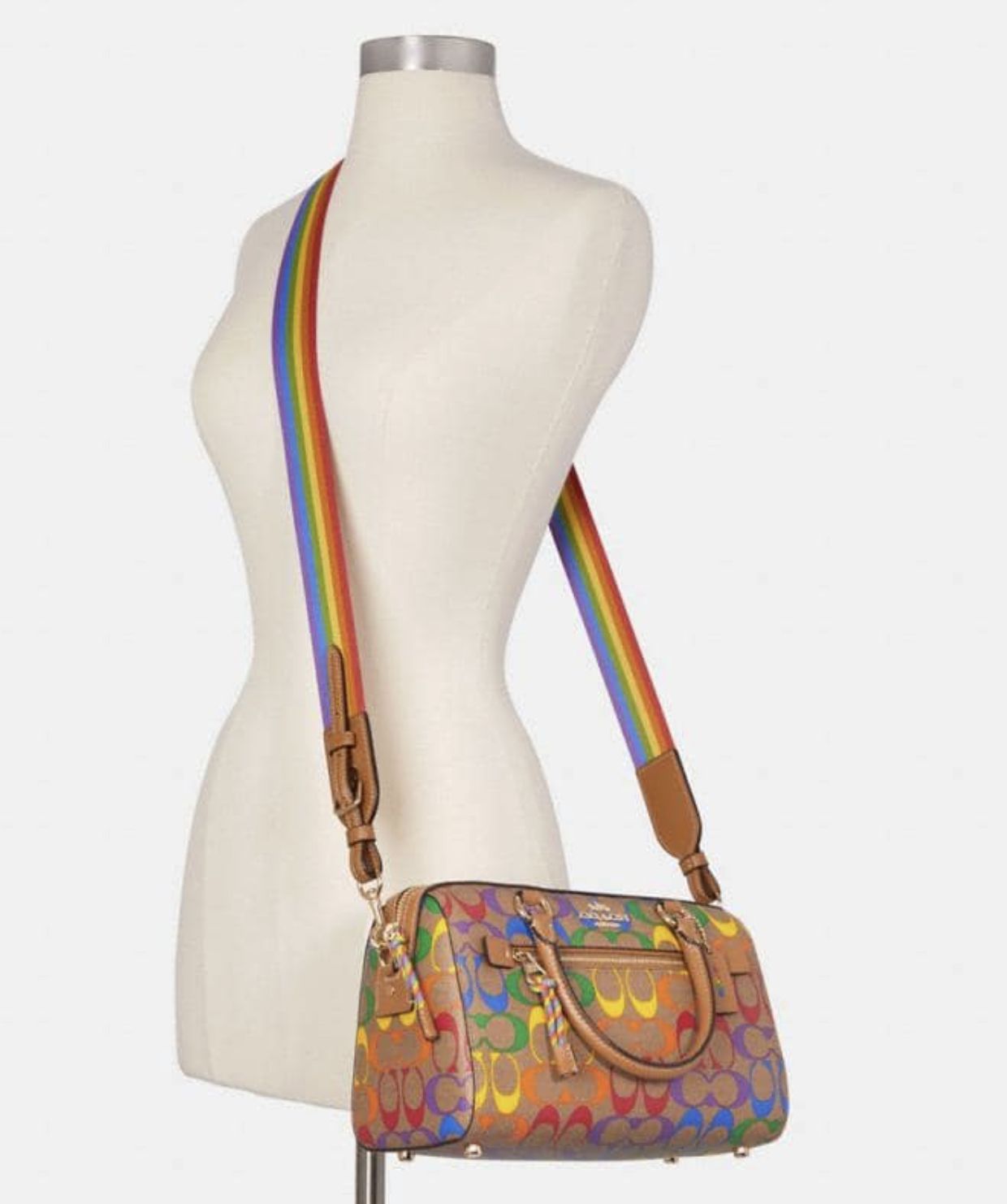 ORIG & IMPORTED Coach Rowan Medium Satchel Rainbow Bag