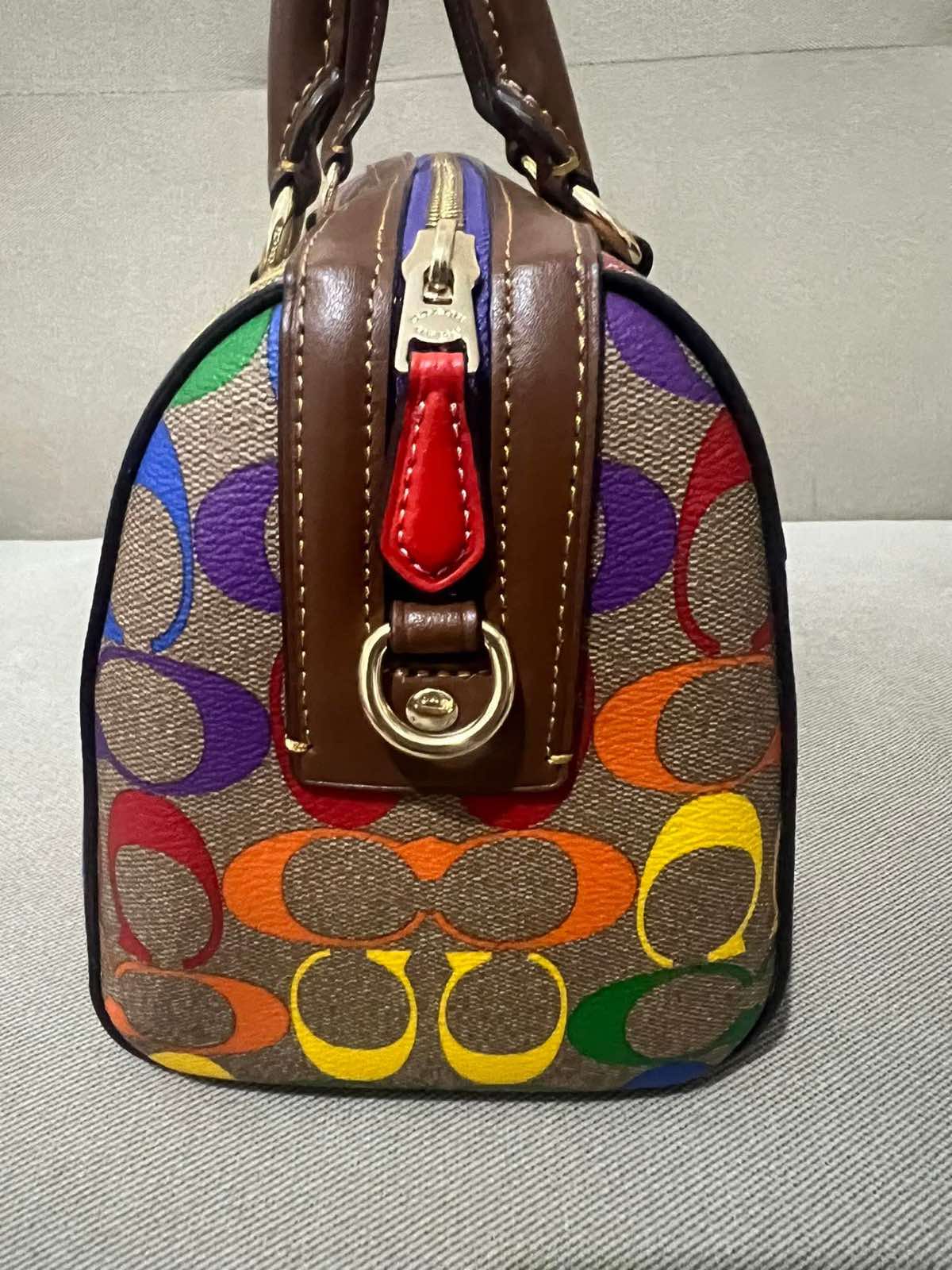 ORIG & IMPORTED Coach Rowan Medium Satchel Rainbow Bag