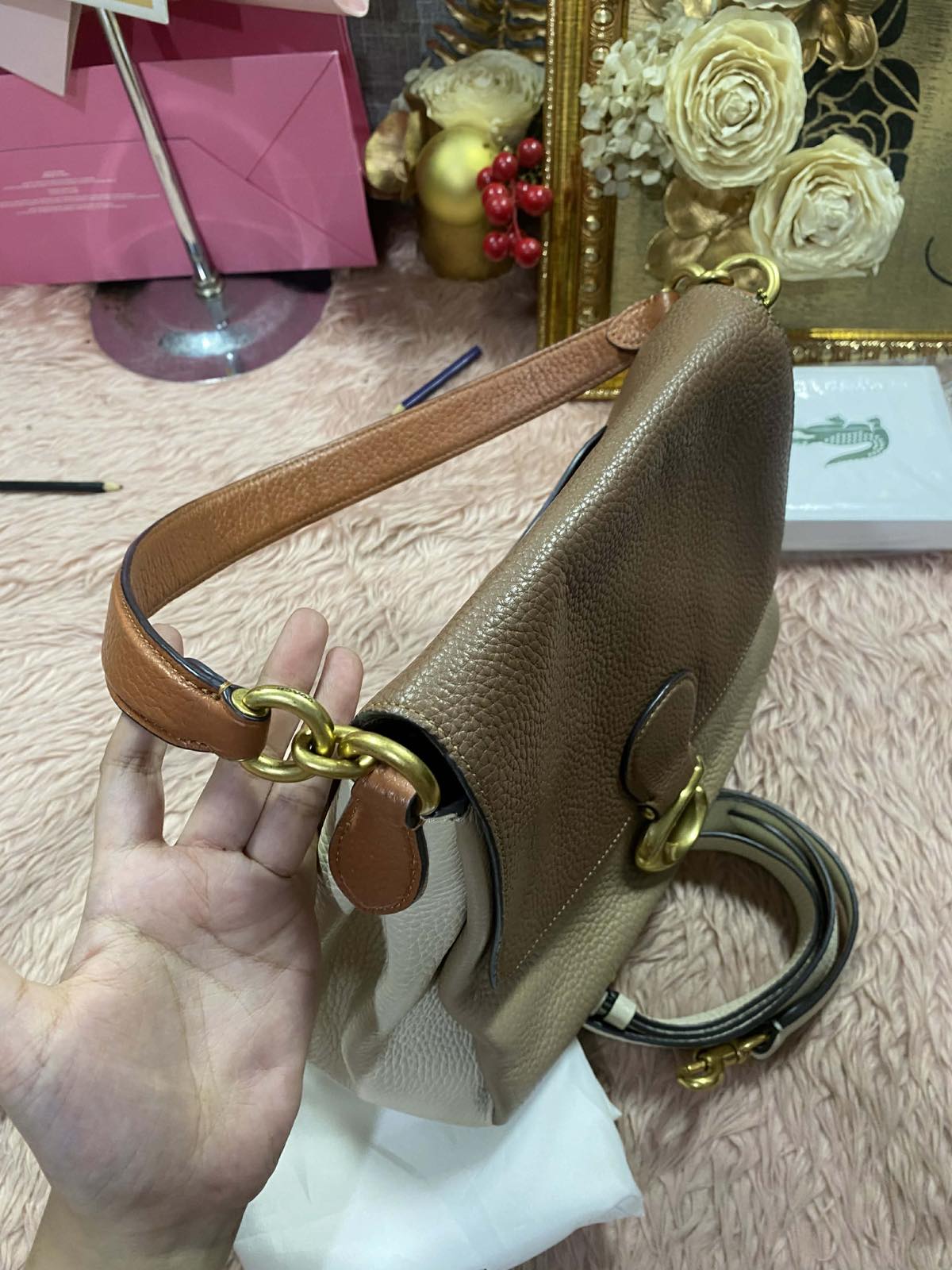 ORIG Preloved Coach Retail RARE May Shoulder Brown Bag