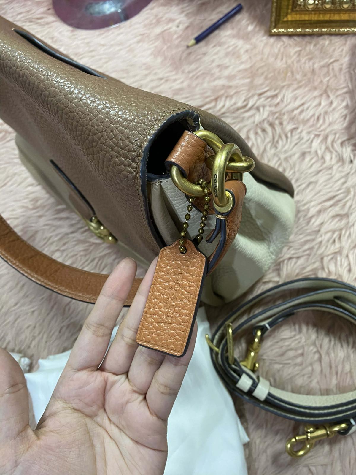 ORIG Preloved Coach Retail RARE May Shoulder Brown Bag