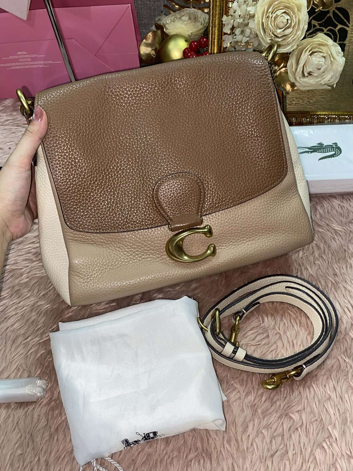 ORIG Preloved Coach Retail RARE May Shoulder Brown Bag