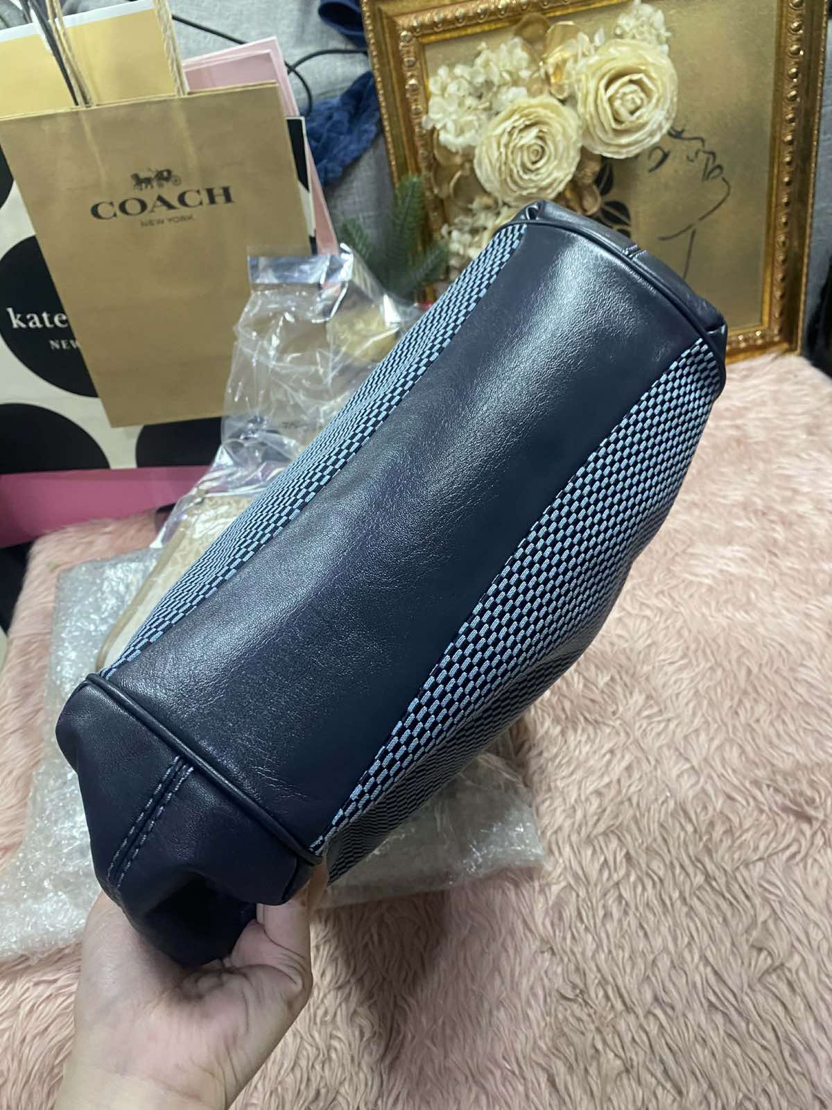 ORIG Preloved Coach Lexy Blue Denim Large Shoulder Bag