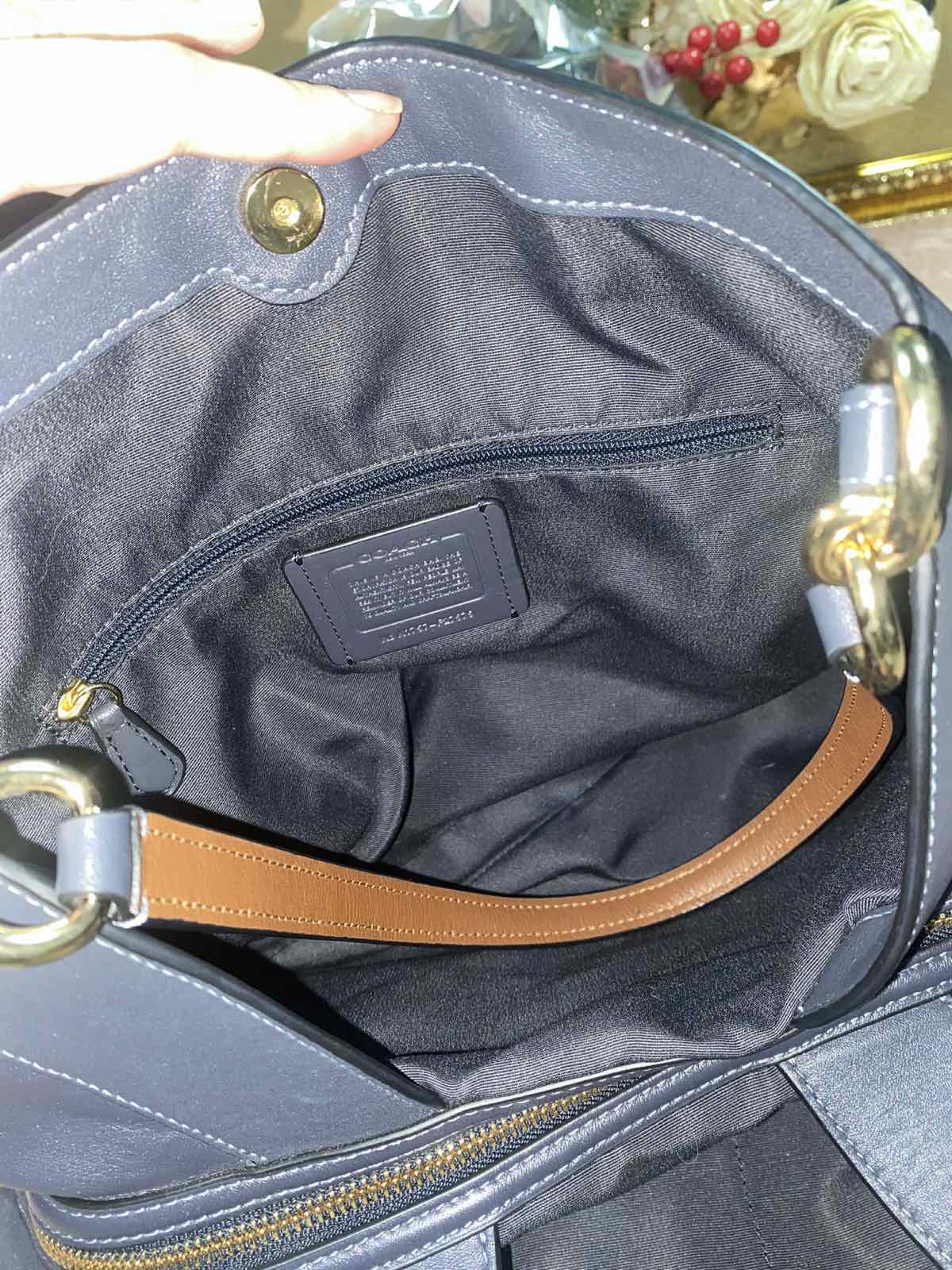 ORIG Preloved Coach Lexy Blue Denim Large Shoulder Bag