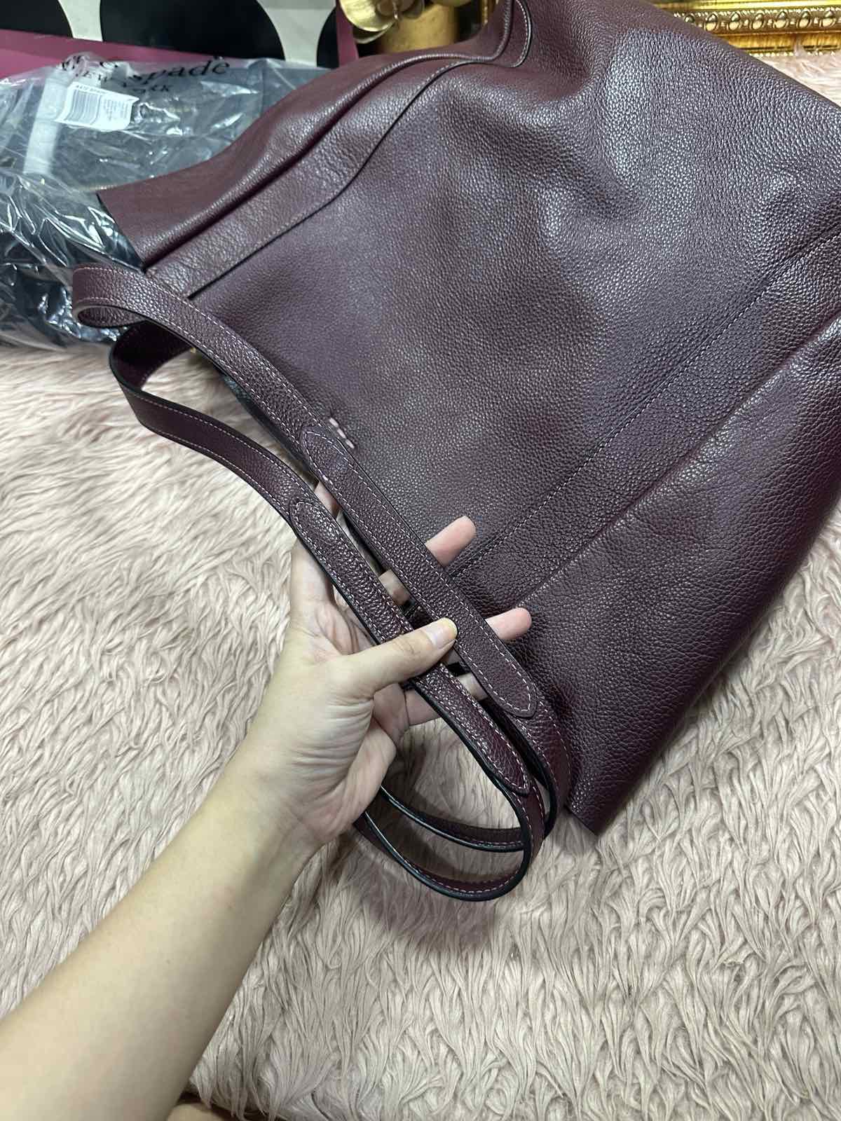 ORIG Preloved Coach Large Hadley Tote Bag Merlot Maroon Red