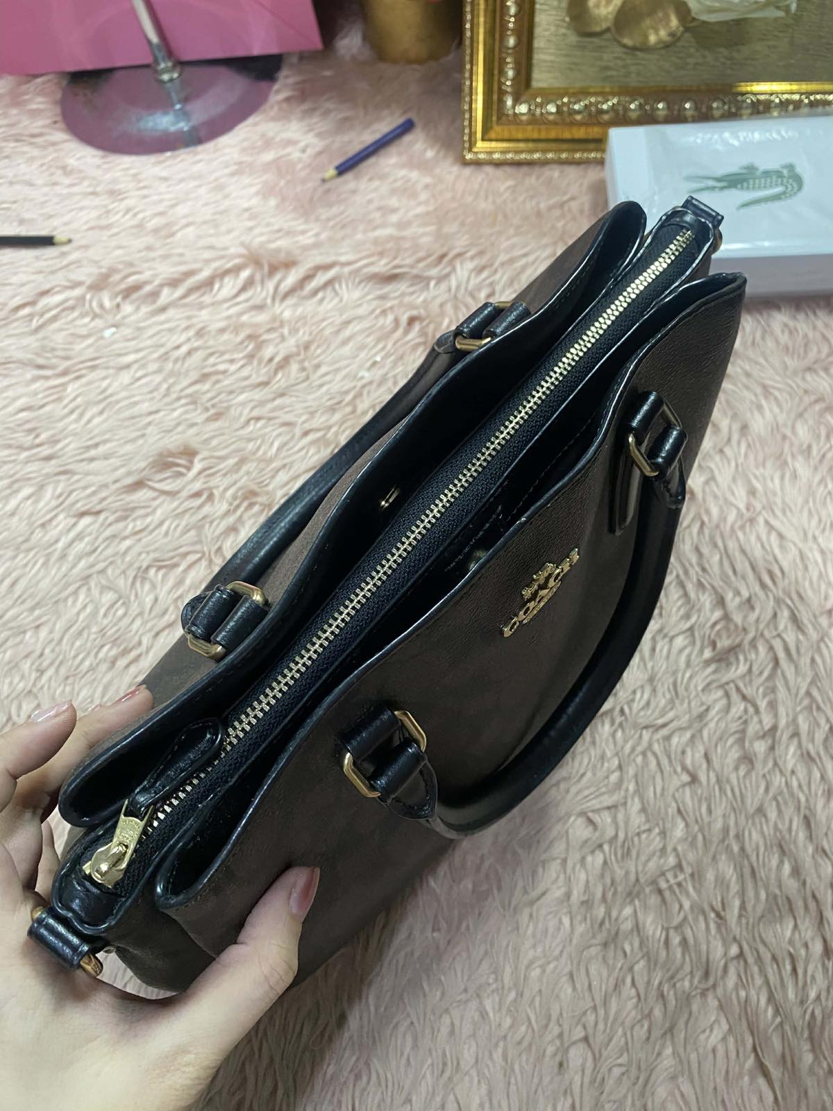 ORIG Preloved Coach Large Sage Carryall Brown/Black Bag