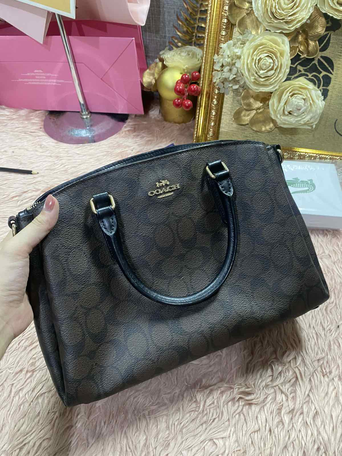 ORIG Preloved Coach Large Sage Carryall Brown/Black Bag