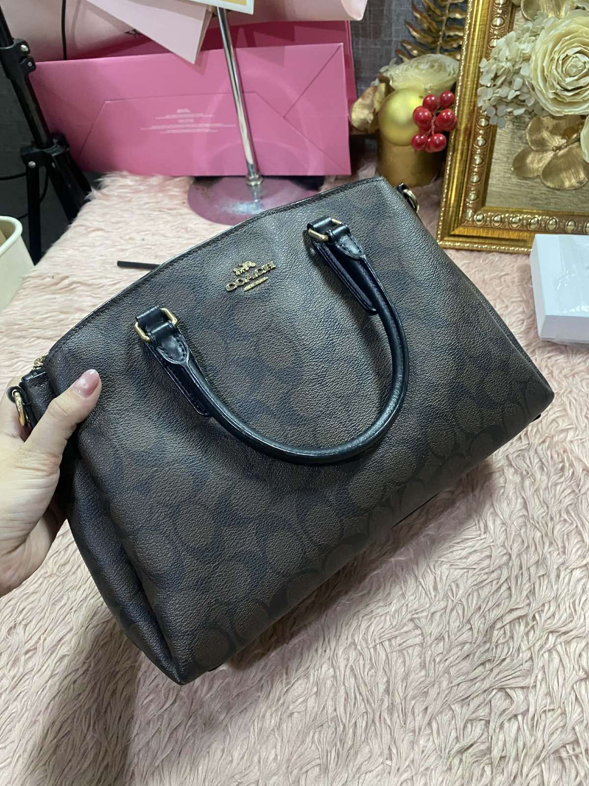 ORIG Preloved Coach Large Sage Carryall Brown/Black Bag