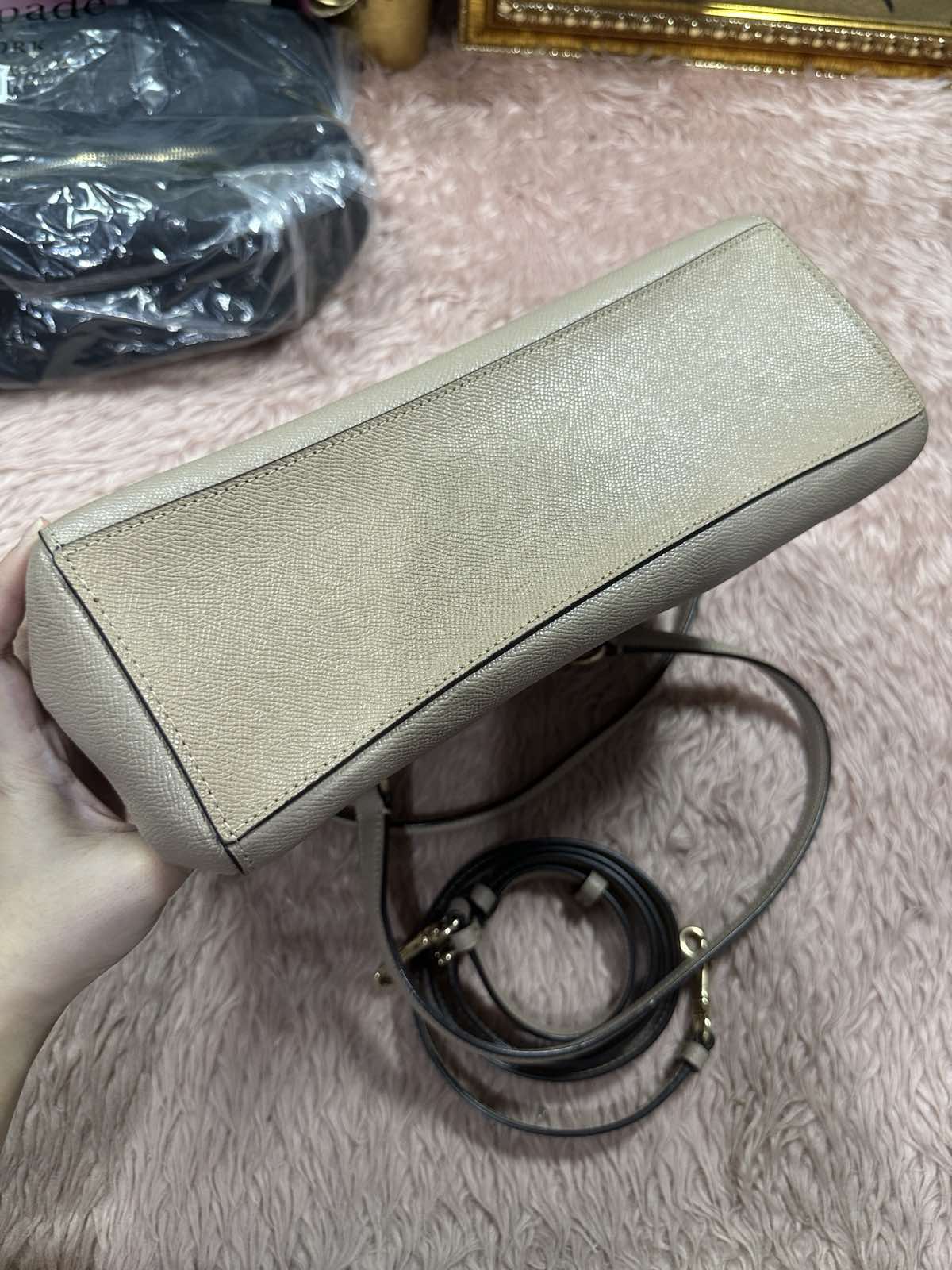 ORIG Preloved Coach Etta Carryall Tote Shoulder Large Taupe Bag