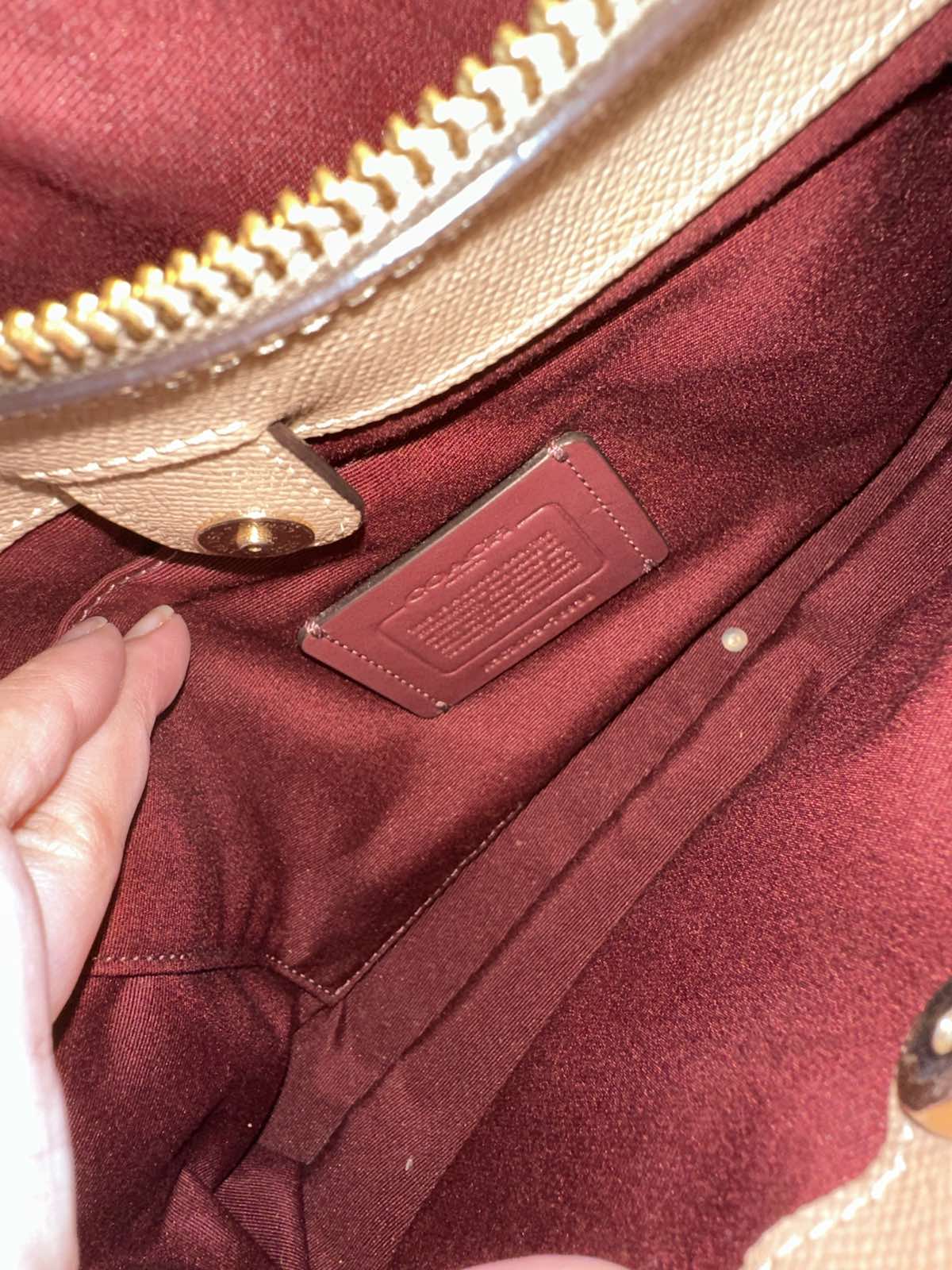 ORIG Preloved Coach Etta Carryall Tote Shoulder Large Taupe Bag