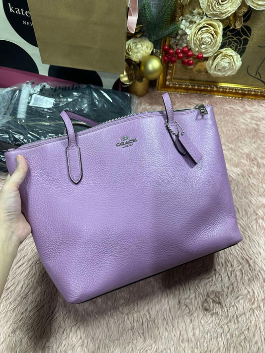 ORIG Preloved Coach Zip Top Tote Purple Bag