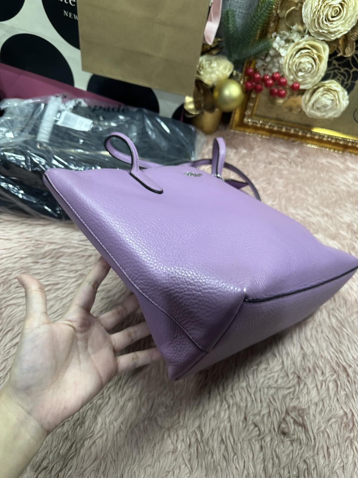 ORIG Preloved Coach Zip Top Tote Purple Bag