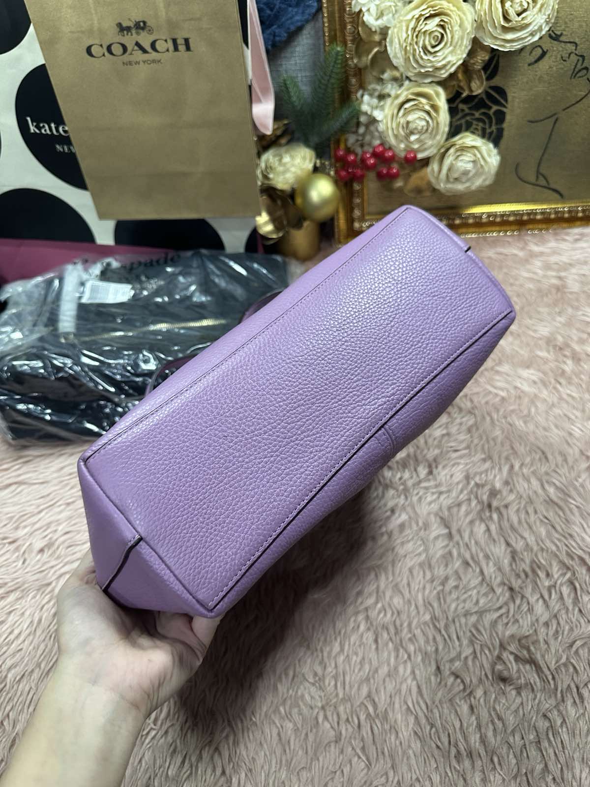 ORIG Preloved Coach Zip Top Tote Purple Bag
