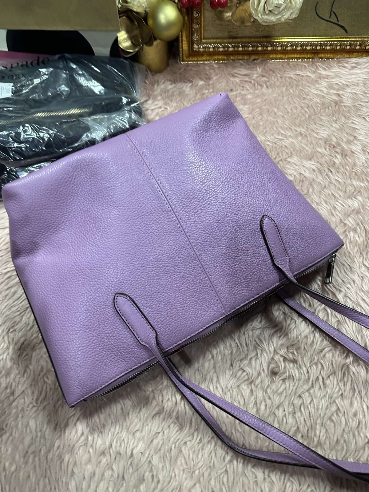 ORIG Preloved Coach Zip Top Tote Purple Bag