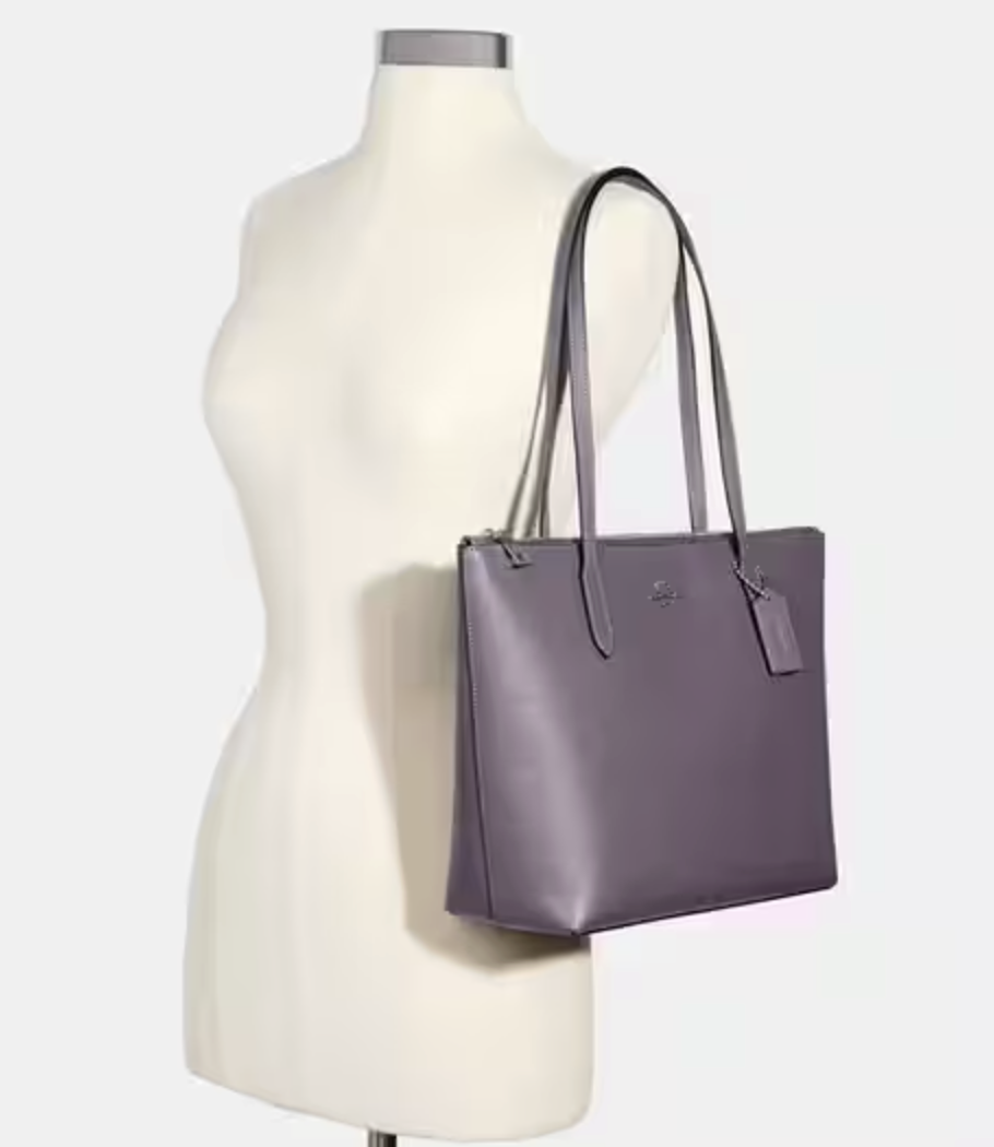 ORIG Preloved Coach Zip Top Tote Purple Bag