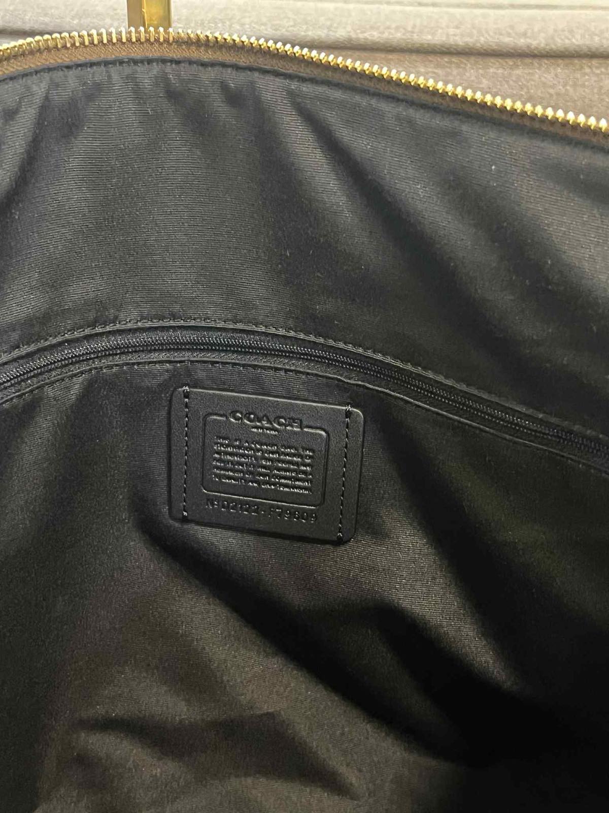 ORIG & IMPORTED Coach Gallery Tote Khaki Black Bag In Signature Canvas