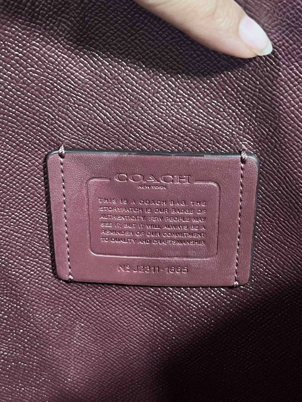 ORIG Preloved Coach Mollie Tote Large Brown/Purple Bag In Signature Canvas