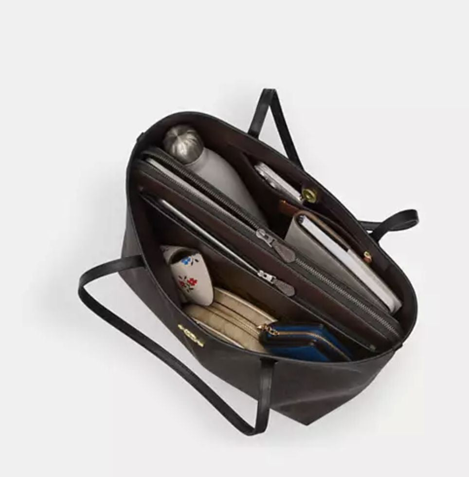 ORIG & IMPORTED Coach City Tote Large Green Bag With Monogram Print