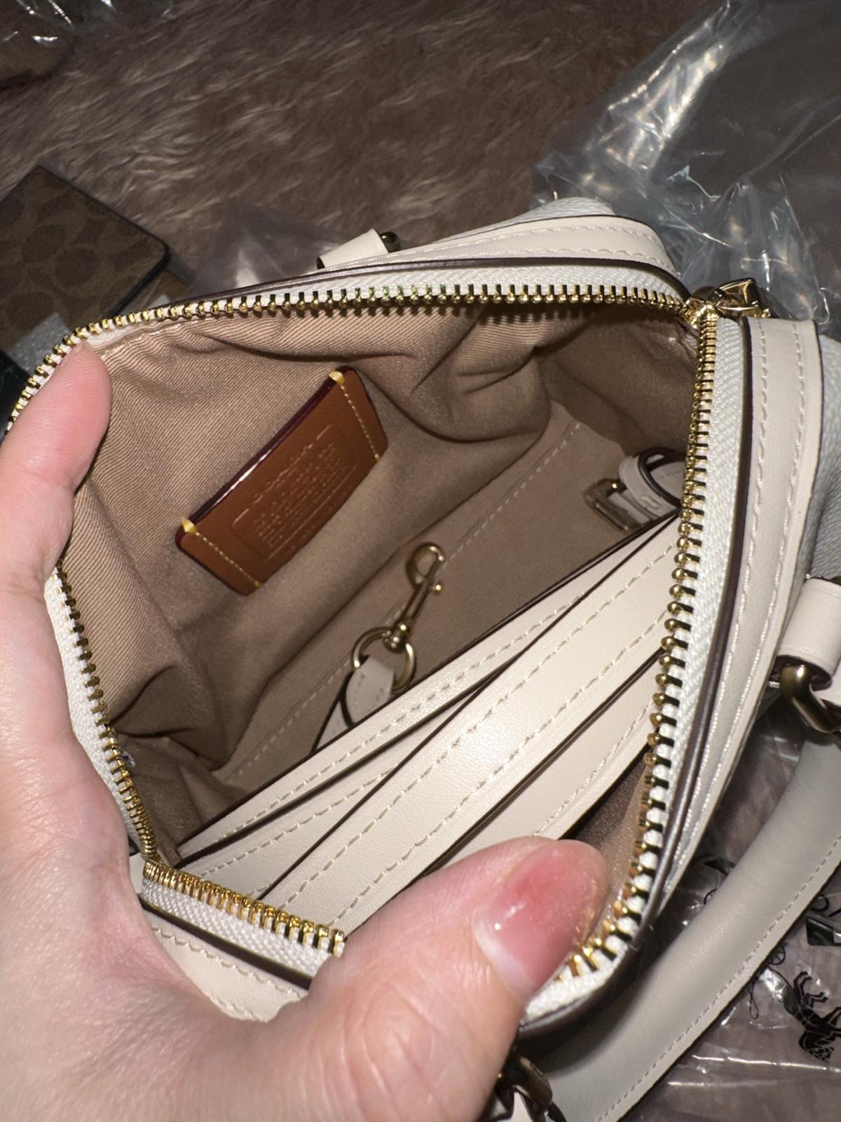 ORIG & IMPORTED Coach Mini Rowan Crossbody Small White Bag In Signature Canvas