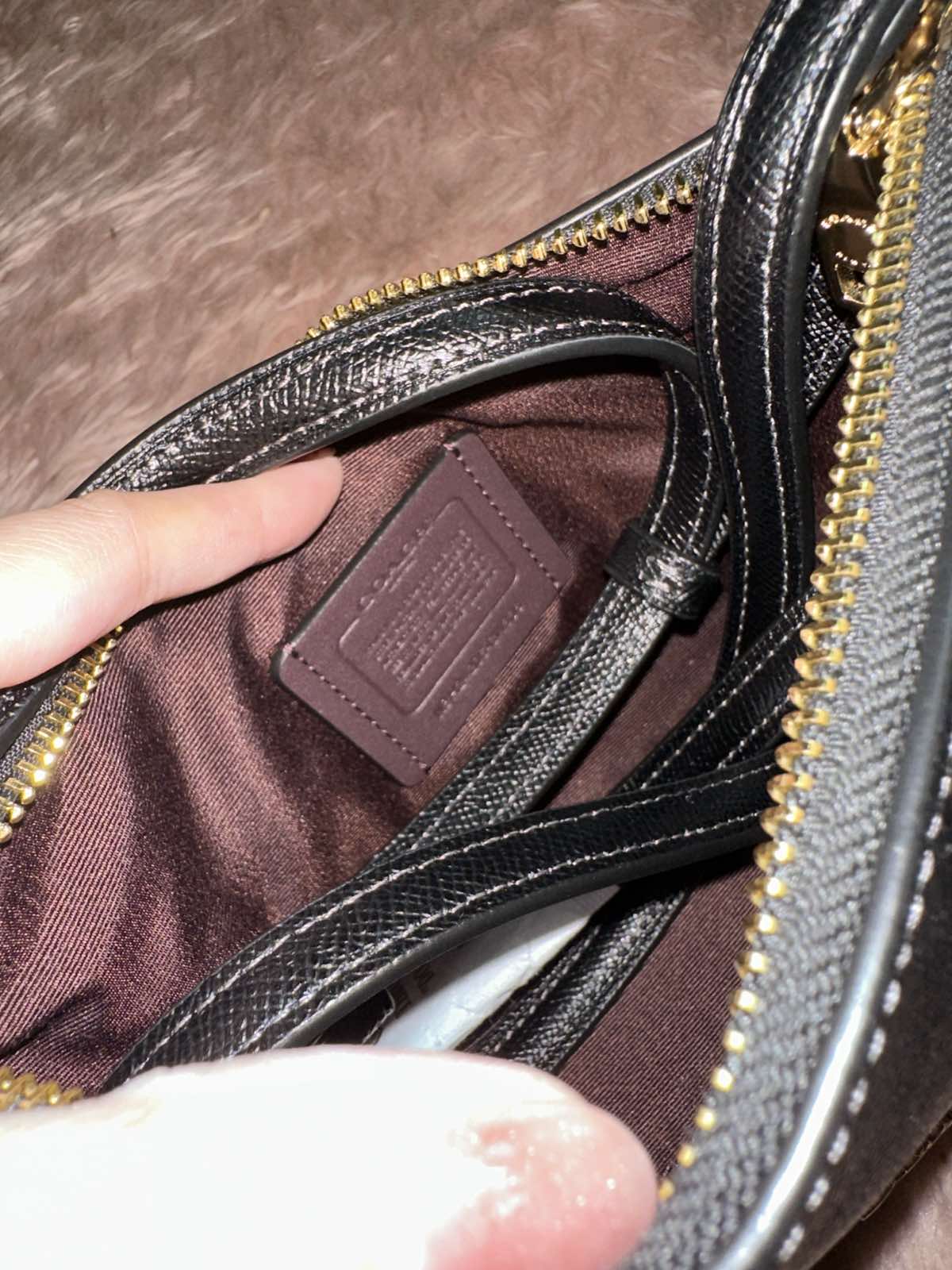 ORIG Preloved Coach Zip Top Crossbody Small Black Bag