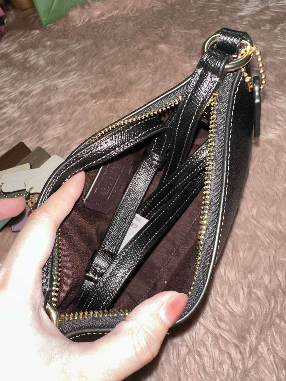 ORIG Preloved Coach Zip Top Crossbody Small Black Bag