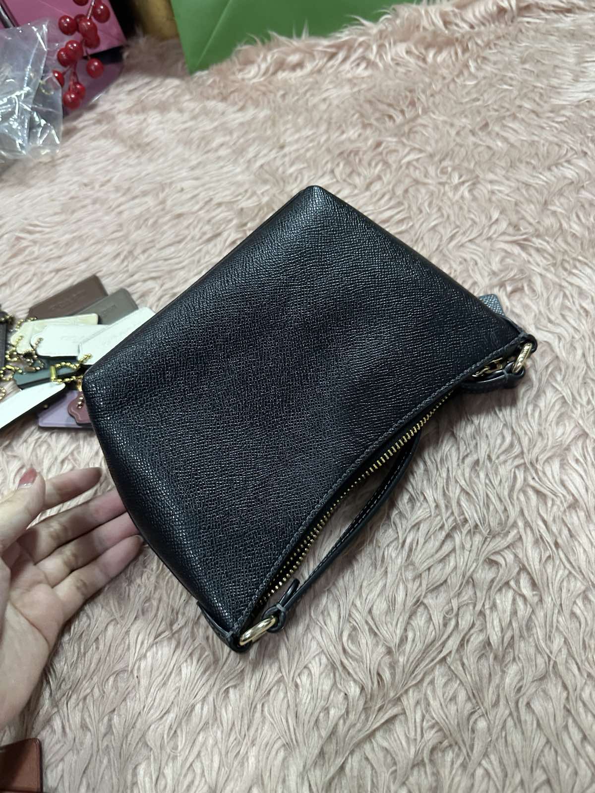 ORIG Preloved Coach Zip Top Crossbody Small Black Bag