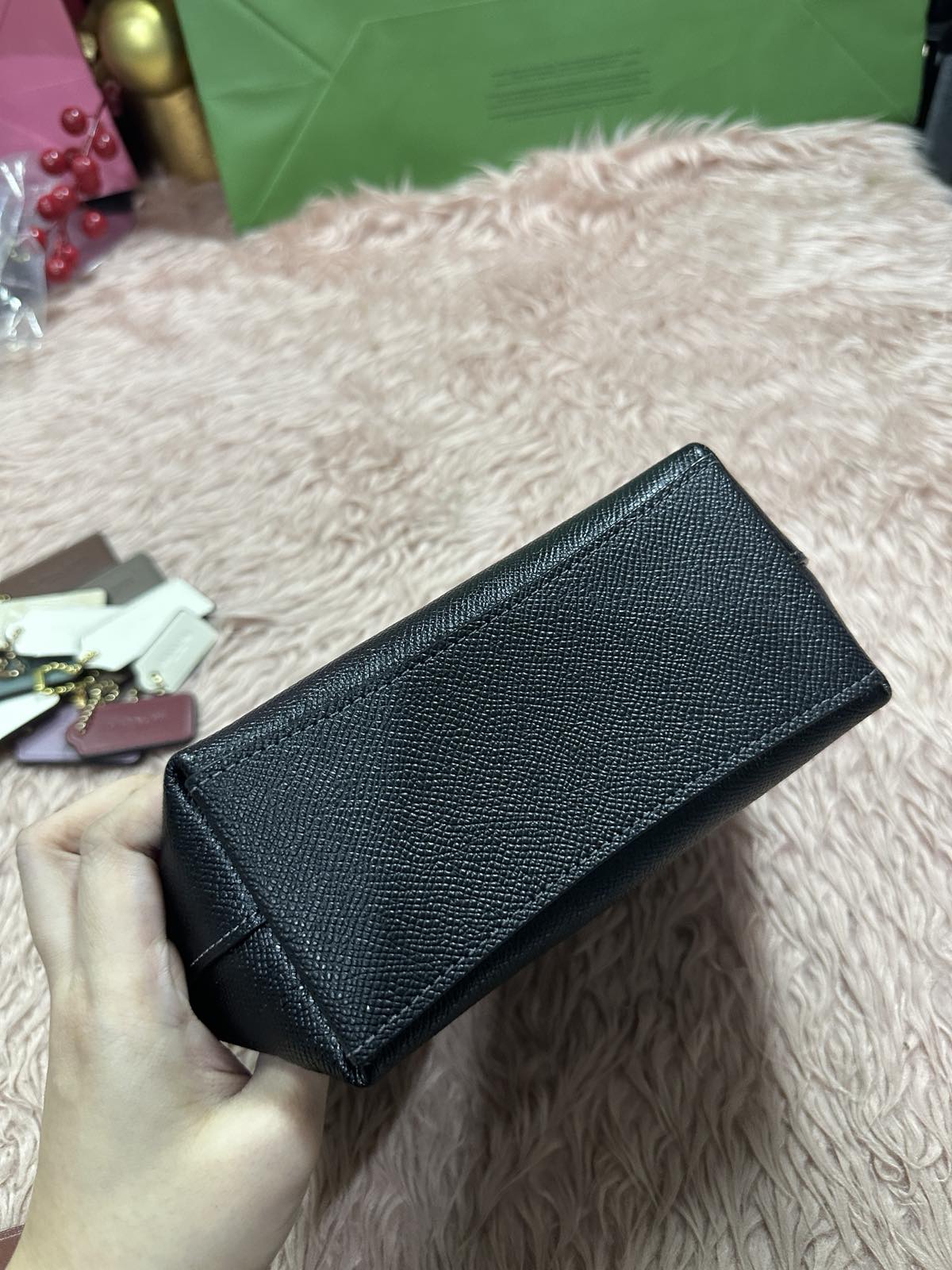 ORIG Preloved Coach Zip Top Crossbody Small Black Bag