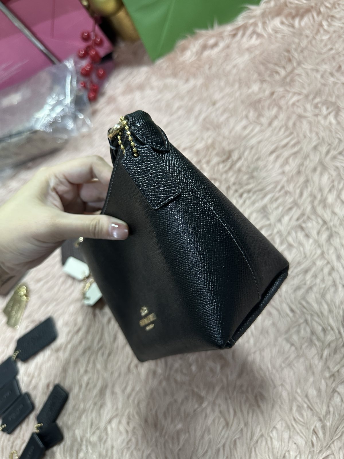 ORIG Preloved Coach Zip Top Crossbody Small Black Bag