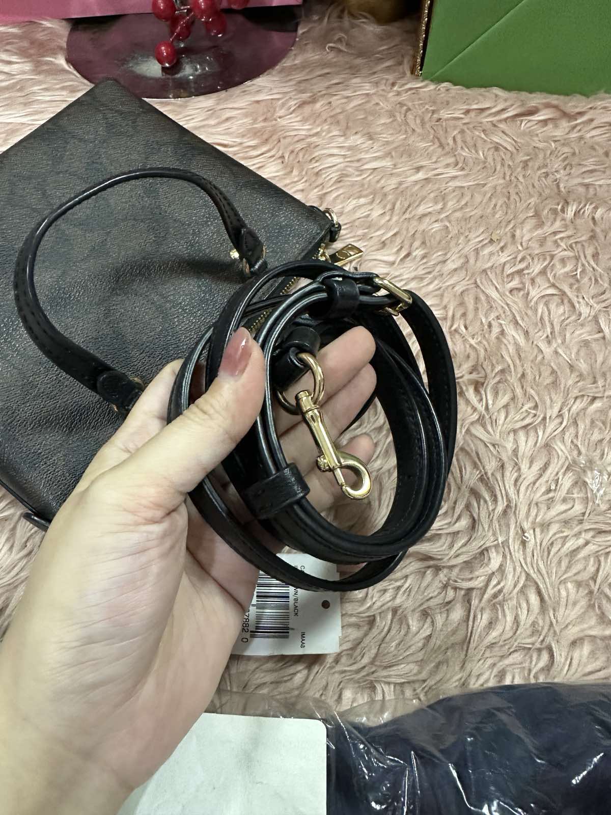 ORIG Preloved Coach Mini Gallery Crossbody Small Brown Bag in Signature Canvas