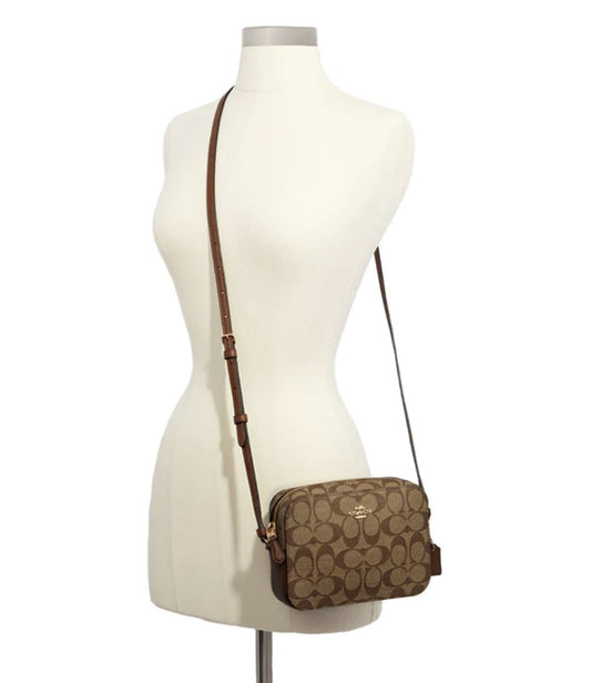 ORIG & IMPORTED RARE Coach Mini Camera Bag In Signature Canvas Saddle Brown