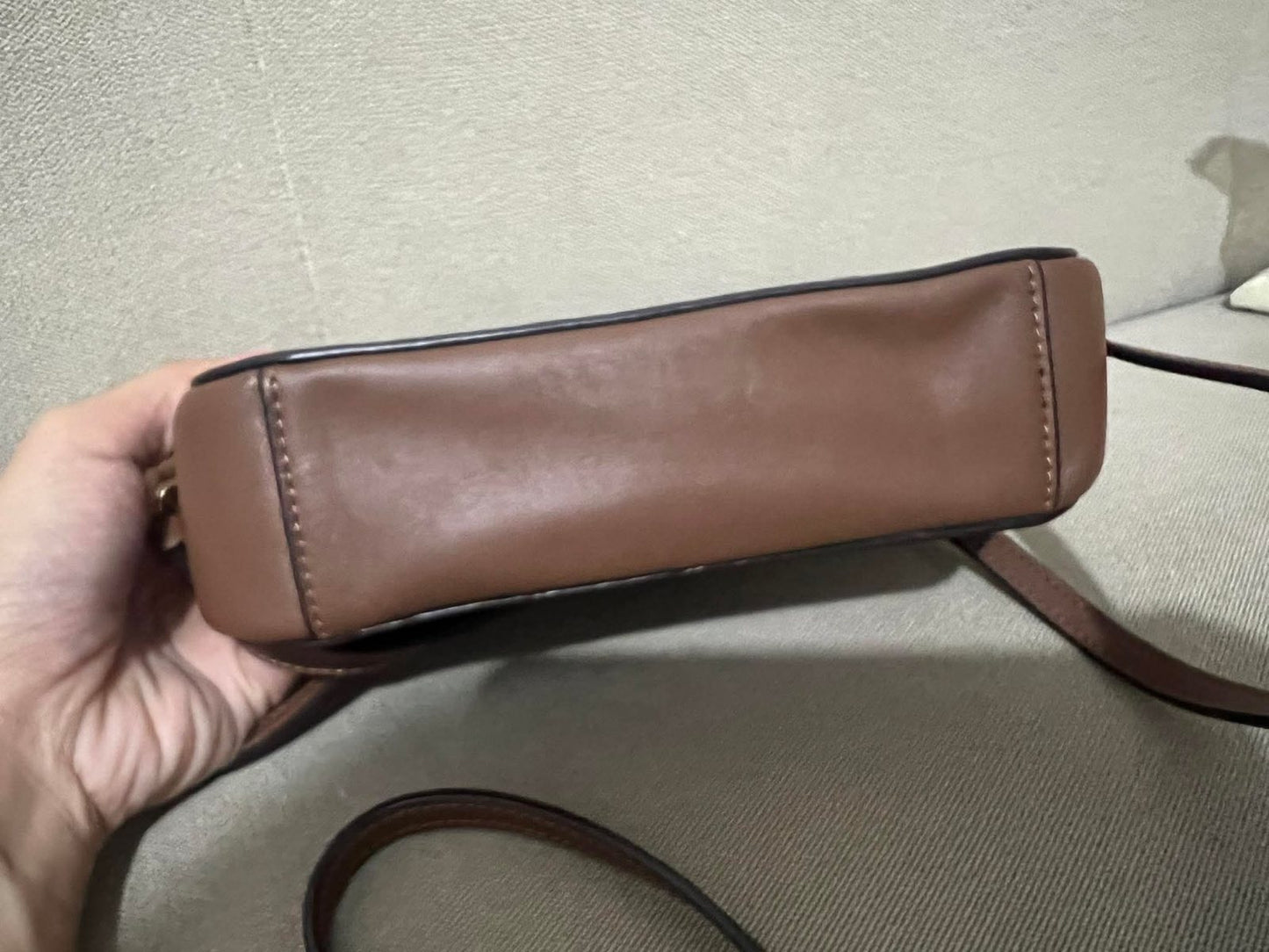 ORIG & IMPORTED RARE Coach Mini Camera Bag In Signature Canvas Saddle Brown