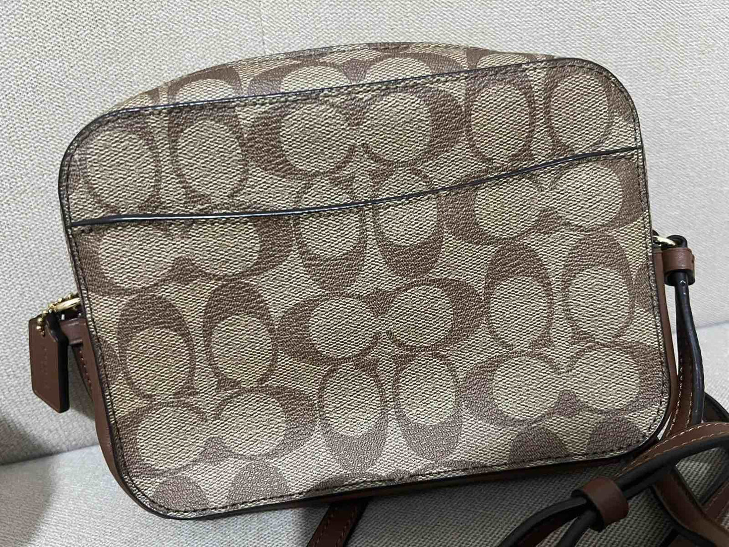 ORIG & IMPORTED RARE Coach Mini Camera Bag In Signature Canvas Saddle Brown