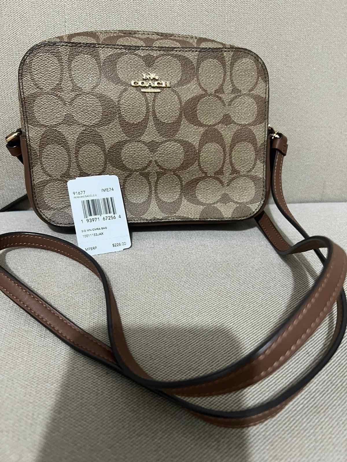 ORIG & IMPORTED RARE Coach Mini Camera Bag In Signature Canvas Saddle Brown