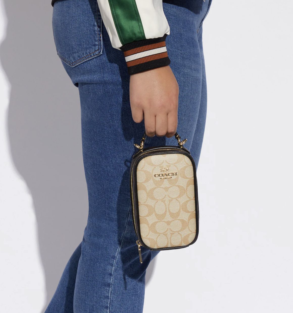 ORIG Preloved Coach Eva Phone Small Crossbody Bag In Colorblock Signature Canvas